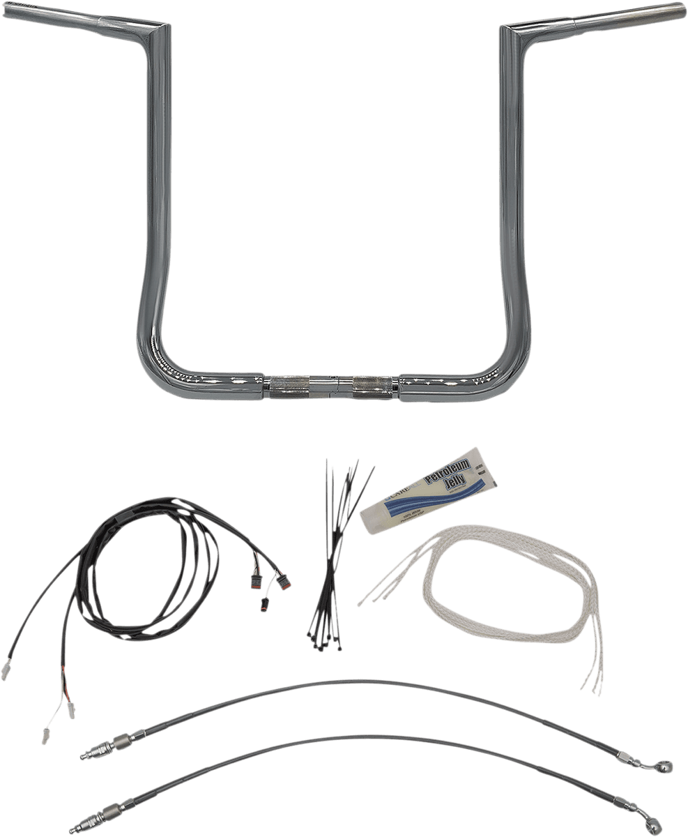FAT BAGGERS INC. 0601-5546 1-1/4" EZ Install Flat Top Handlebar Kit - 16" - Chrome