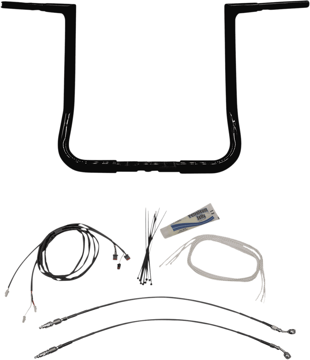 FAT BAGGERS INC. 0601-5549 1-1/4" EZ Install Flat Top Handlebar Kit - 16" - Black