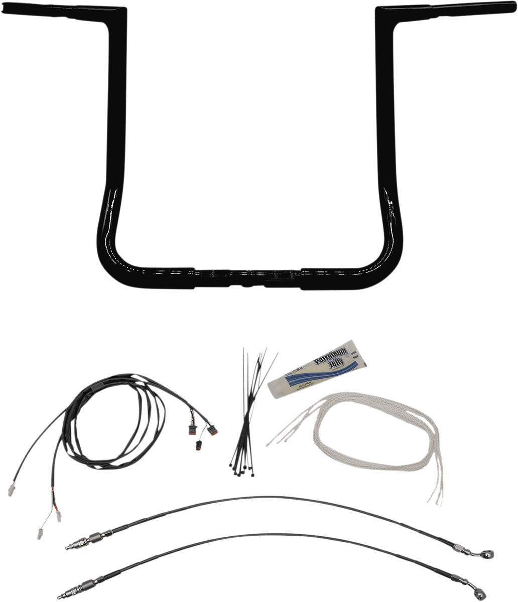 FAT BAGGERS INC. 0601-5549 1-1/4" EZ Install Flat Top Handlebar Kit - 16" - Black