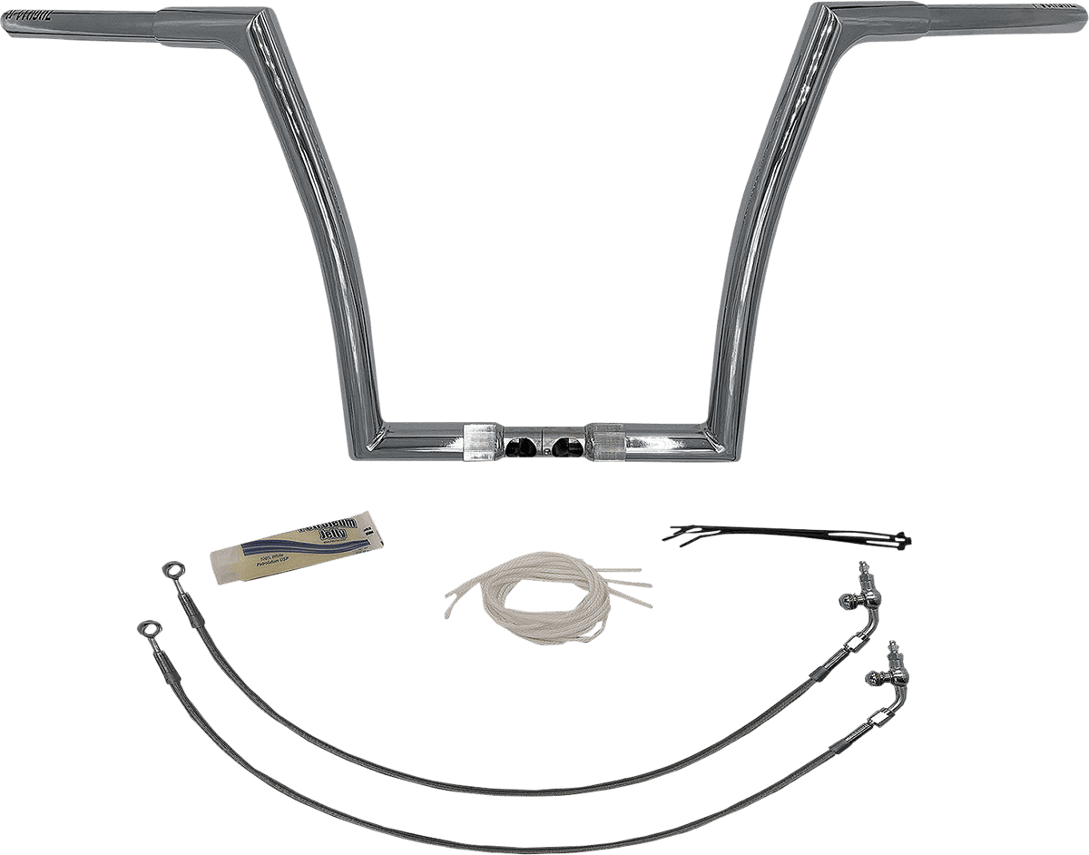 FAT BAGGERS INC. 0601-5550 1-1/4" EZ Install Flat Top Handlebar Kit - 14" - Chrome