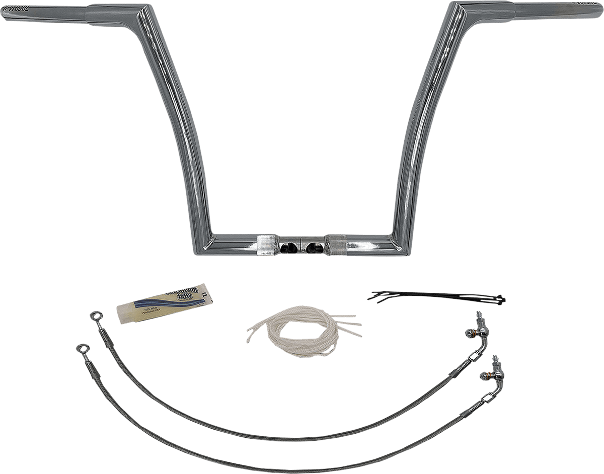 FAT BAGGERS INC. 0601-5550 1-1/4" EZ Install Flat Top Handlebar Kit - 14" - Chrome