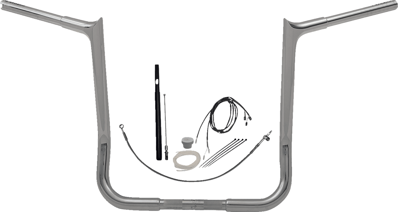 FAT BAGGERS INC. 0601-5809 1-1/4" EZ Install Pointed Top Handlebar Kit - 16" - Chrome