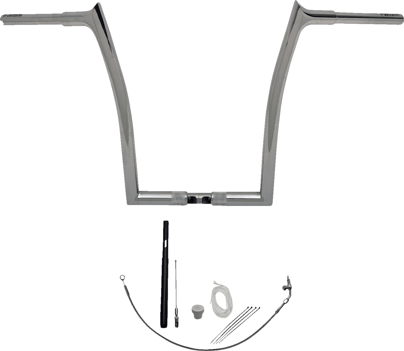 FAT BAGGERS INC. 0601-5814 1-1/4" EZ Install Pointed Top Handlebar Kit - 16" - Chrome