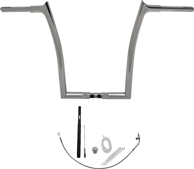 FAT BAGGERS INC. 0601-5814 1-1/4" EZ Install Pointed Top Handlebar Kit - 16" - Chrome