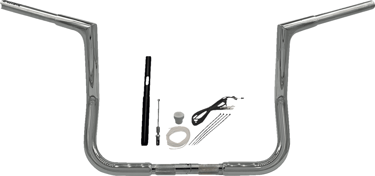 FAT BAGGERS INC. 0601-5817 1-1/4" EZ Install Flat Top Handlebar Kit - 12" - Chrome