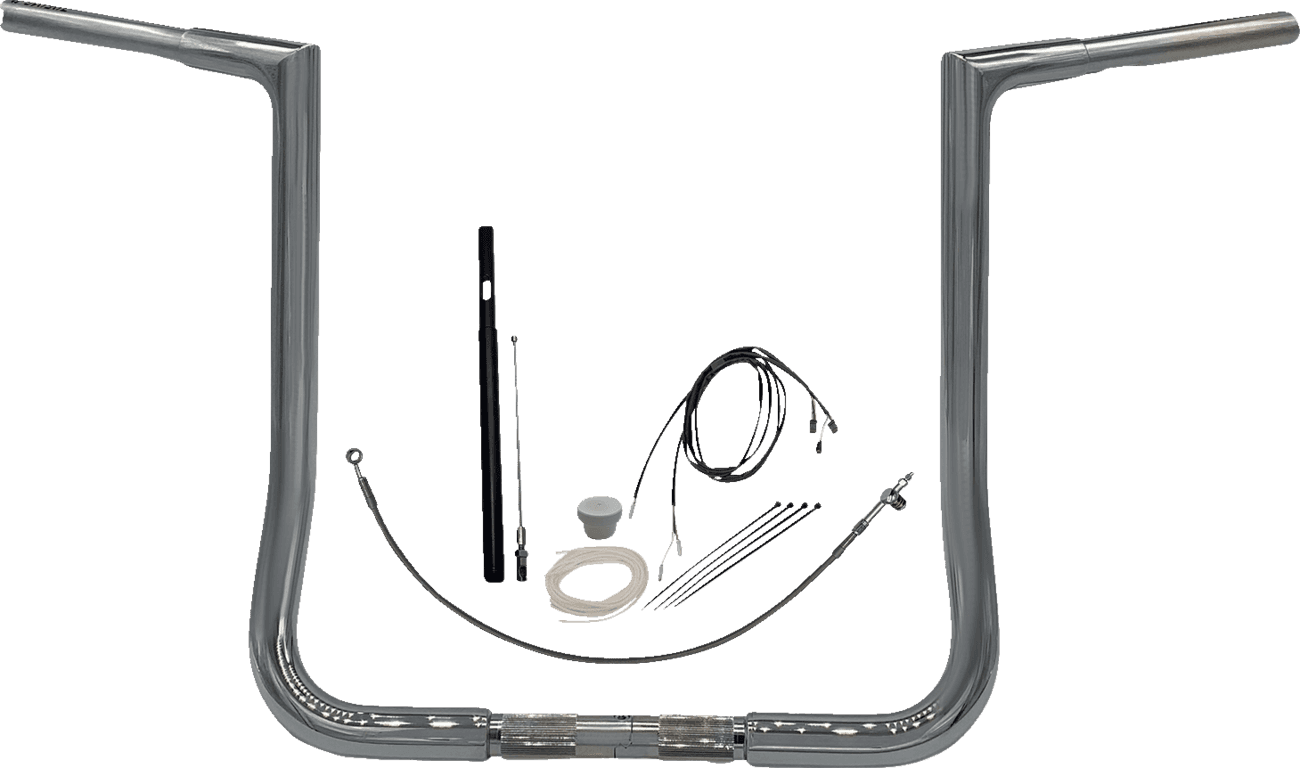 FAT BAGGERS INC. 0601-5819 1-1/4" EZ Install Flat Top Handlebar Kit - 16" - Chrome