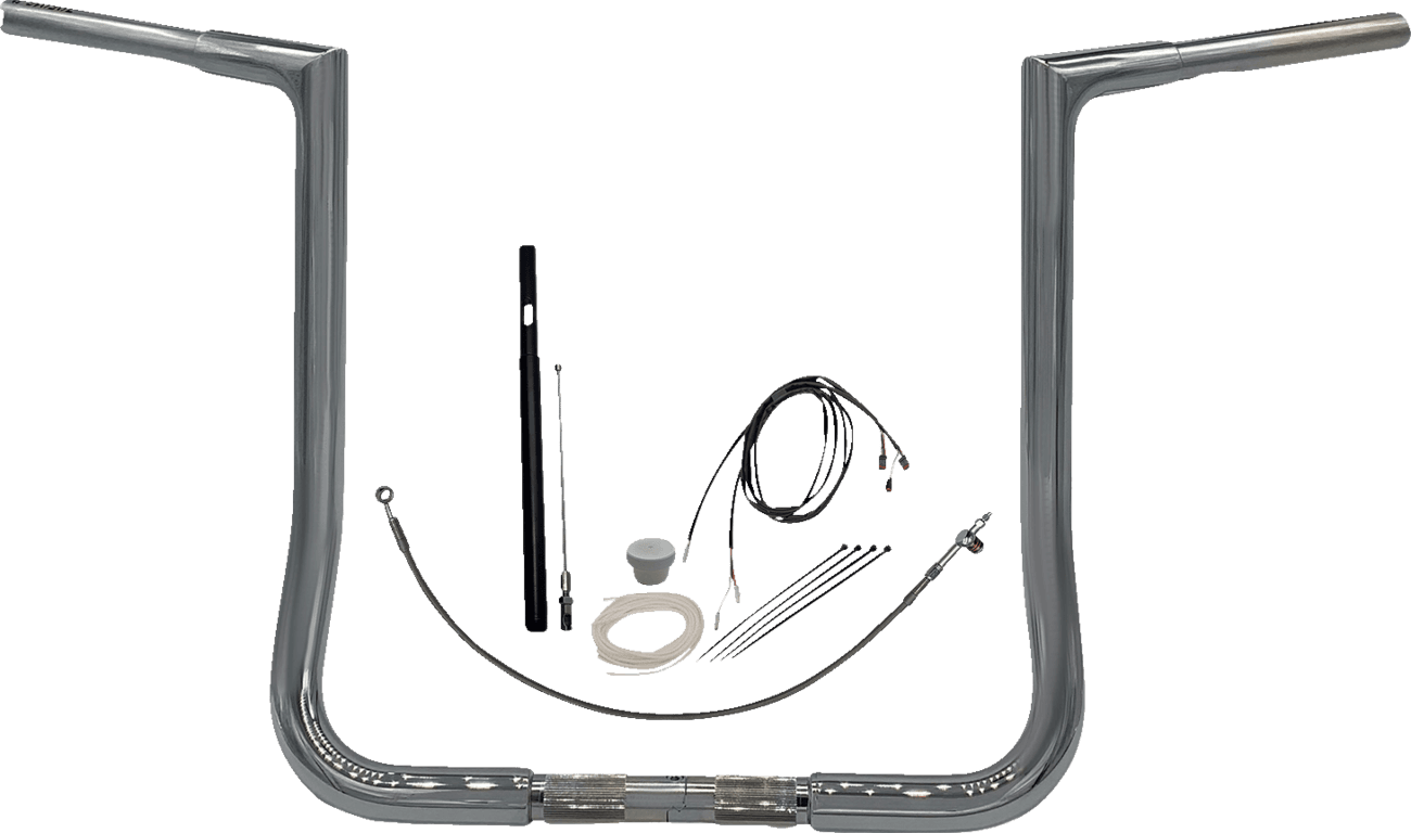 FAT BAGGERS INC. 0601-5819 1-1/4" EZ Install Flat Top Handlebar Kit - 16" - Chrome