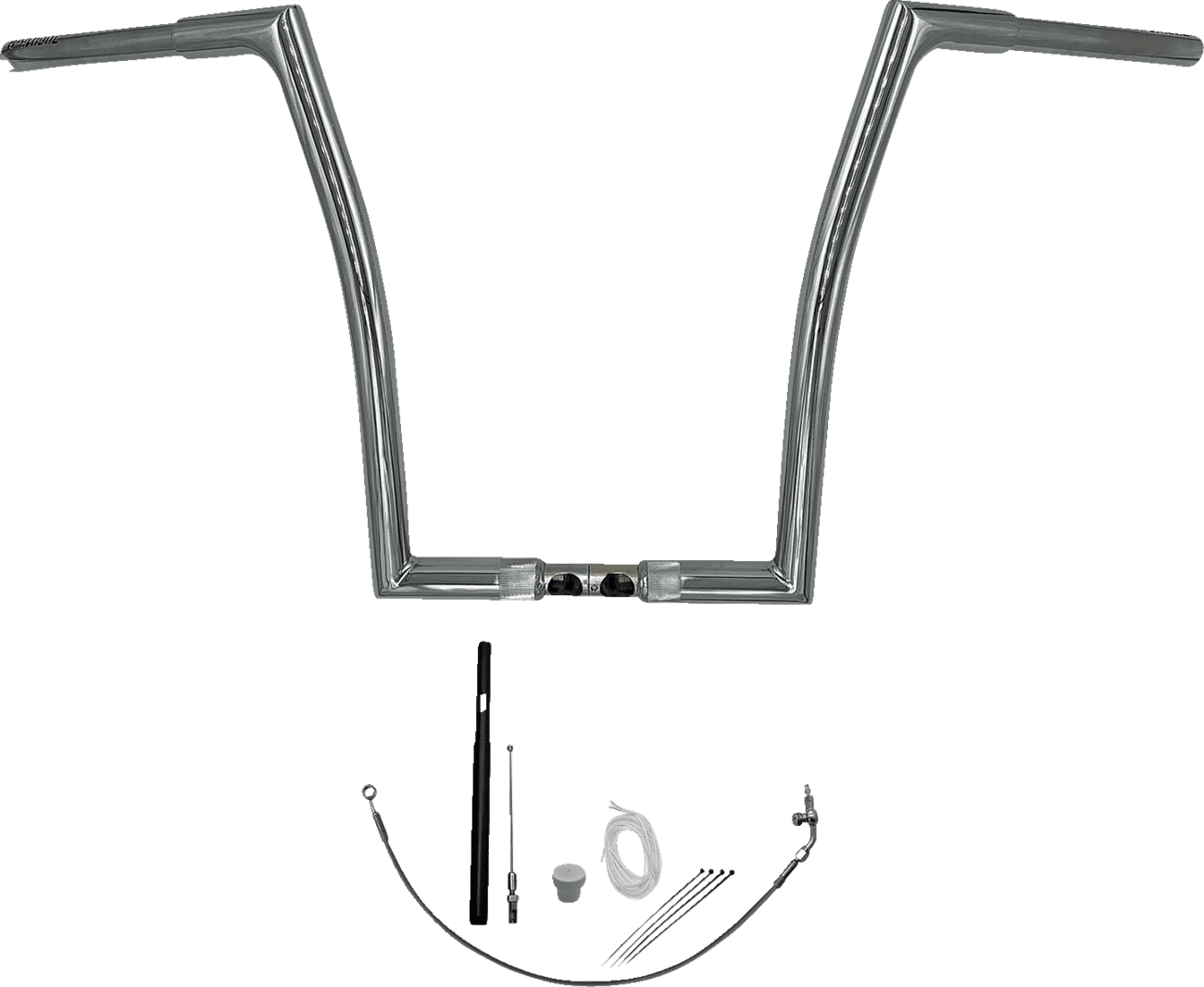 FAT BAGGERS INC. 0601-5824 1-1/4" EZ Install Flat Top Handlebar Kit - 16" - Chrome