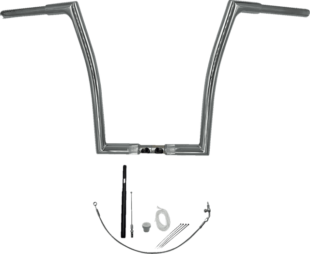 FAT BAGGERS INC. 0601-5824 1-1/4" EZ Install Flat Top Handlebar Kit - 16" - Chrome — image 1 of 2