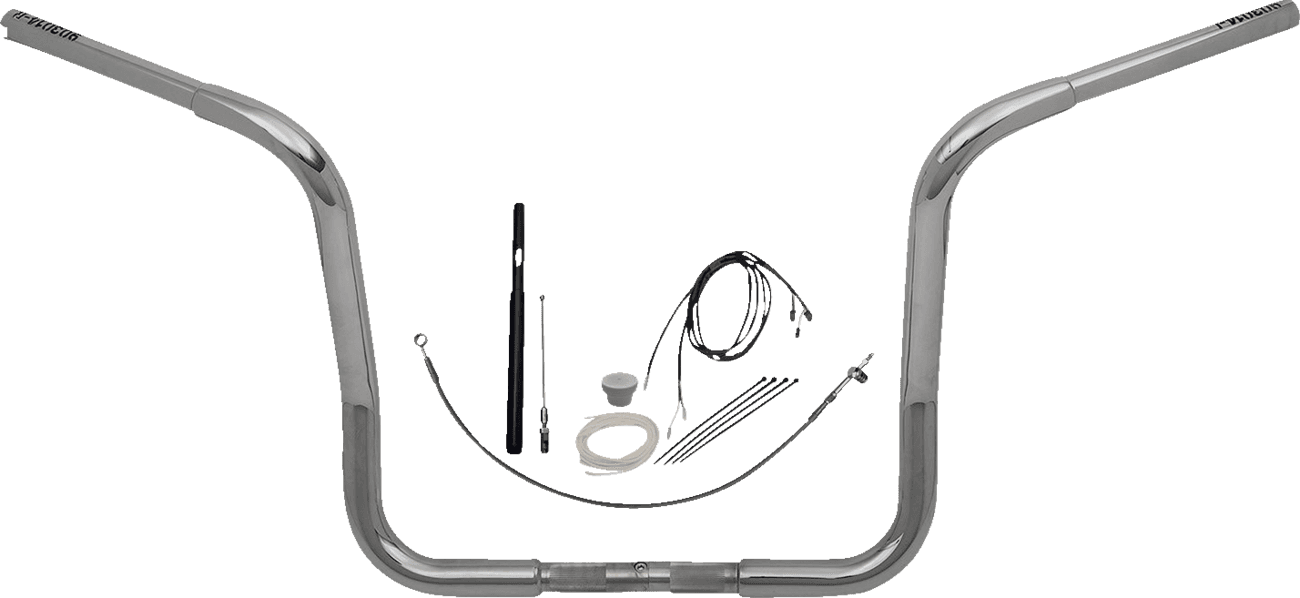 FAT BAGGERS INC. 0601-5828 1-1/4" EZ Install Round Top Handlebar Kit - 14" - Chrome
