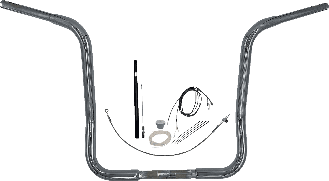 FAT BAGGERS INC. 0601-5829 1-1/4" EZ Install Round Top Handlebar Kit - 16" - Chrome