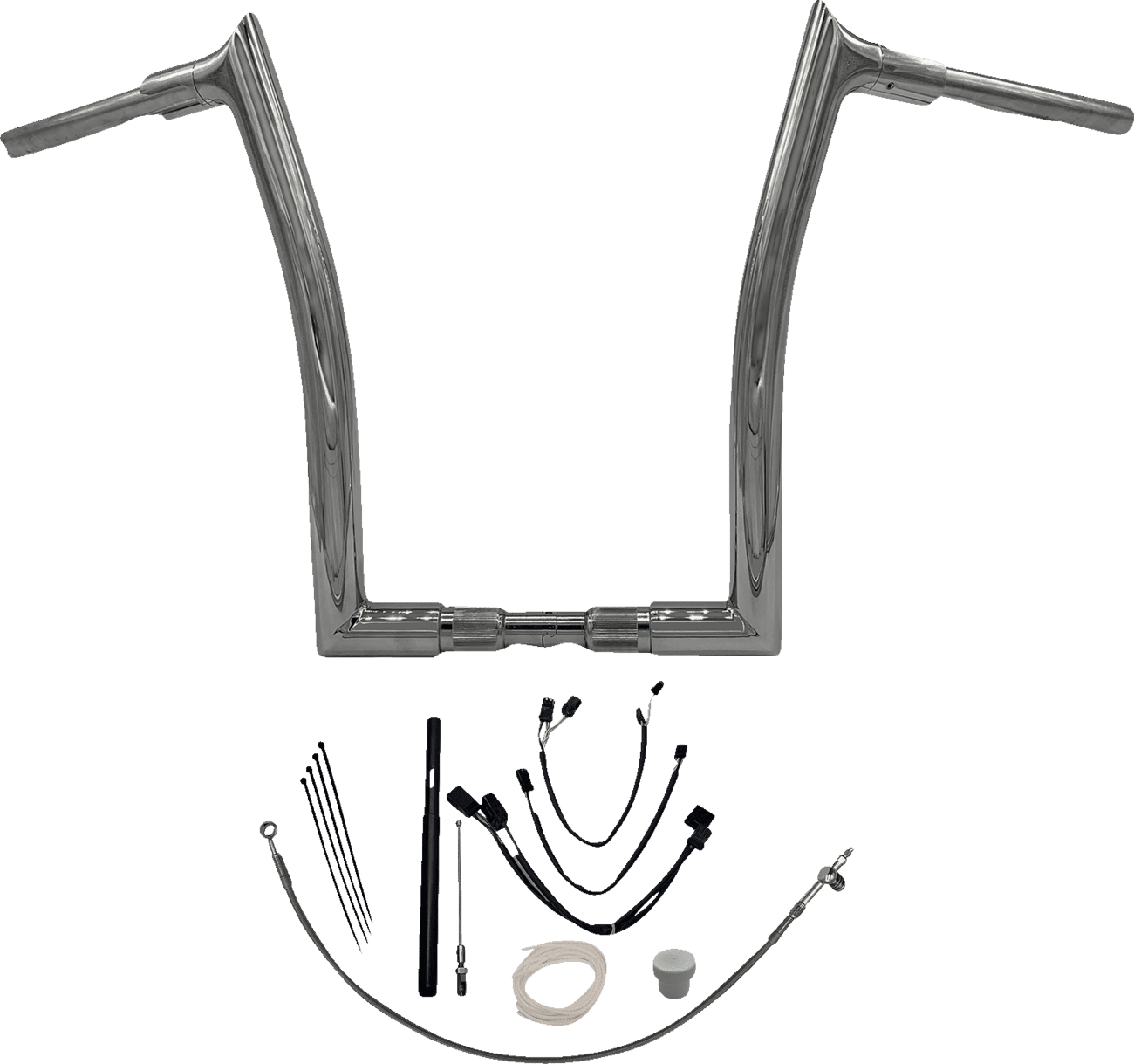 FAT BAGGERS INC. 0601-5844 1-1/2" EZ Install Pointed Top Handlebar Kit - 16" - Chrome