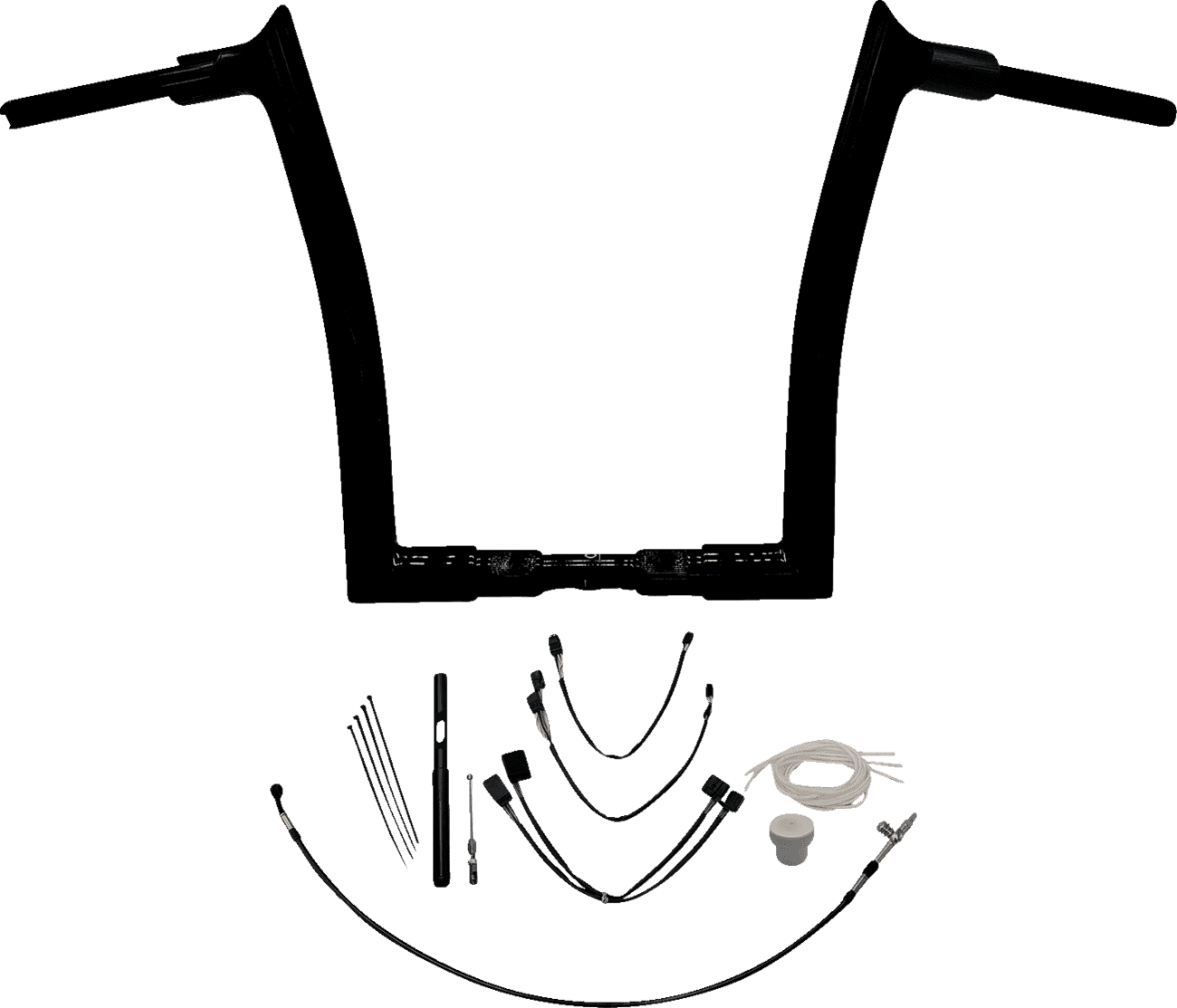 FAT BAGGERS INC. 0601-5845 1-1/2" EZ Install Pointed Top Handlebar Kit - 14" - Black