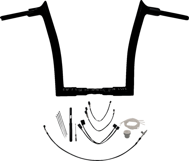 FAT BAGGERS INC. 0601-5845 1-1/2" EZ Install Pointed Top Handlebar Kit - 14" - Black