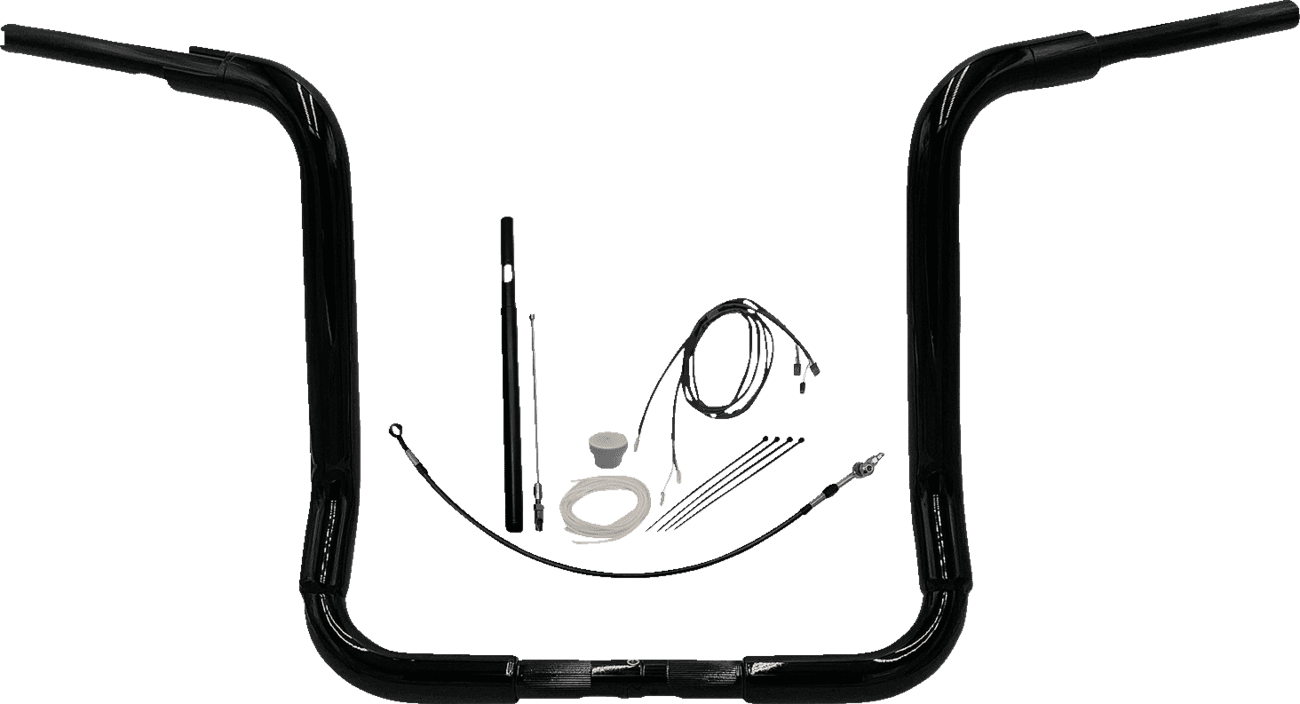 FAT BAGGERS INC. 0601-5852 1-1/2" EZ Install Rounded Top Handlebar Kit - 16" - Black