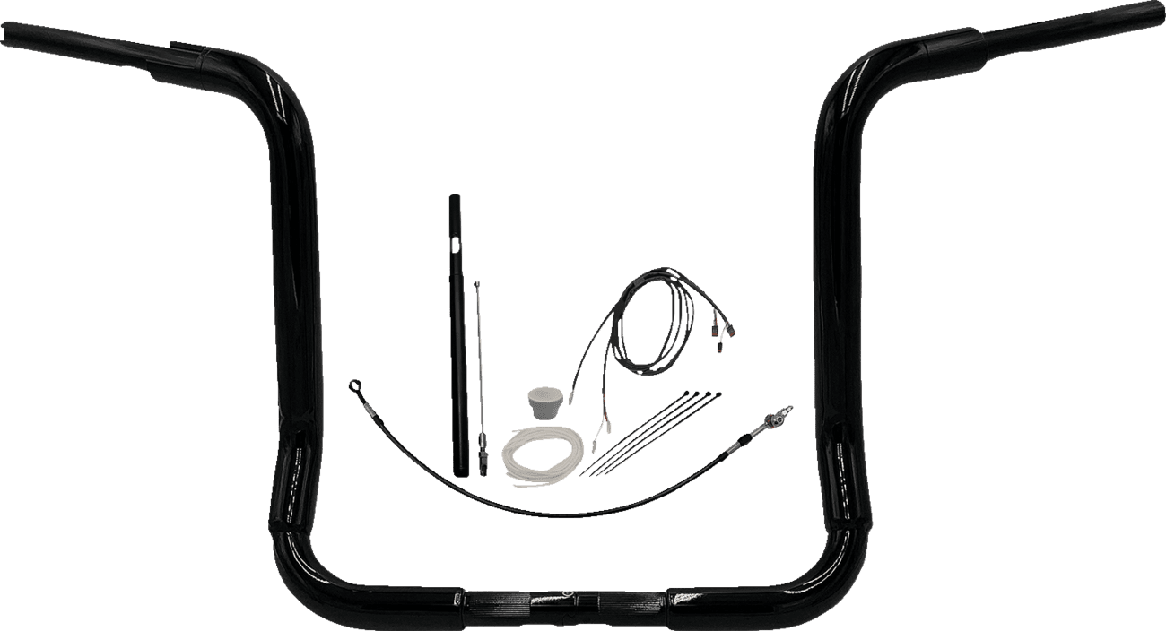 FAT BAGGERS INC. 0601-5852 1-1/2" EZ Install Rounded Top Handlebar Kit - 16" - Black
