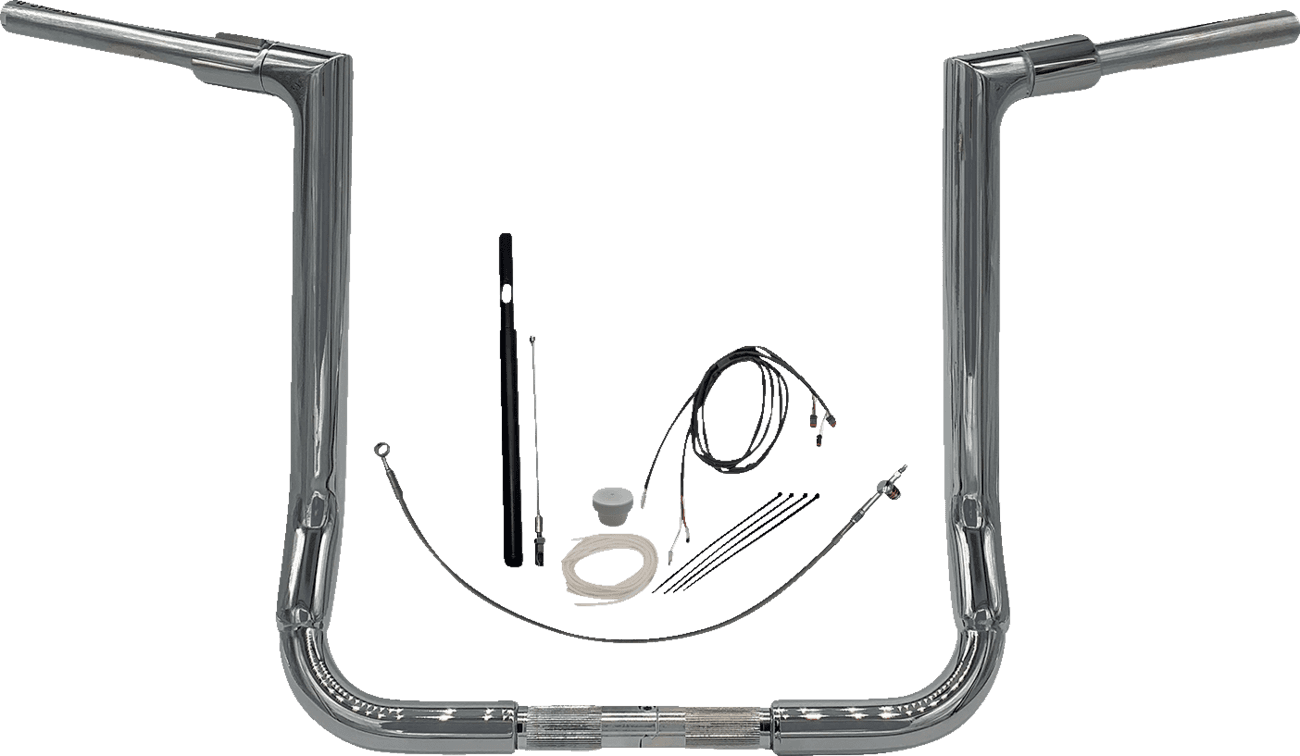 FAT BAGGERS INC. 0601-5855 1-1/2" EZ Install Flat Top Handlebar Kit - 16" - Chrome