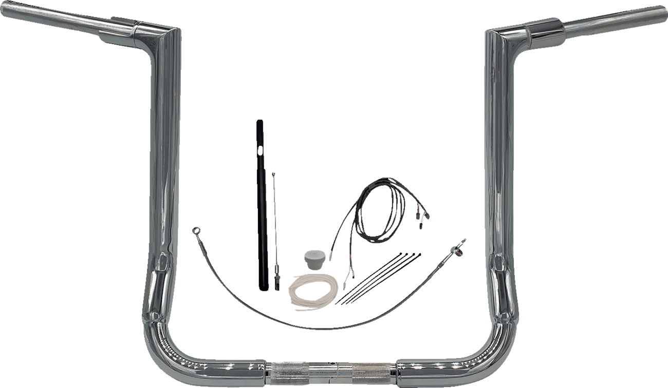 FAT BAGGERS INC. 0601-5855 1-1/2" EZ Install Flat Top Handlebar Kit - 16" - Chrome