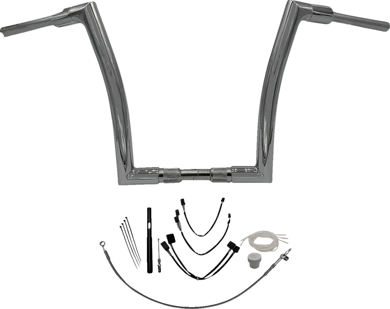 FAT BAGGERS INC. 0601-5863 1-1/2" EZ Install Flat Top Handlebar Kit - 14" - Chrome
