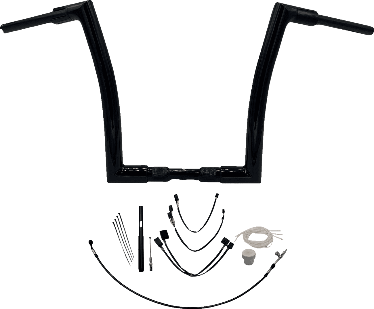 FAT BAGGERS INC. 0601-5865 1-1/2" EZ Install Flat Top Handlebar Kit - 14" - Black