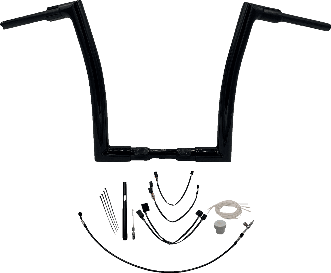 FAT BAGGERS INC. 0601-5865 1-1/2" EZ Install Flat Top Handlebar Kit - 14" - Black