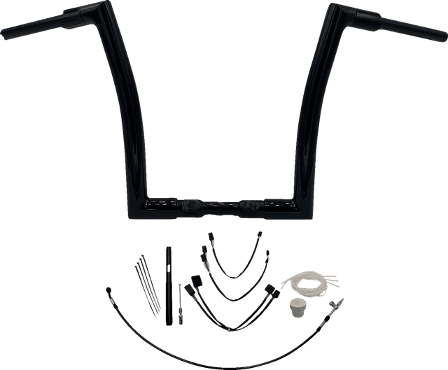 FAT BAGGERS INC. 0601-5865 1-1/2" EZ Install Flat Top Handlebar Kit - 14" - Black