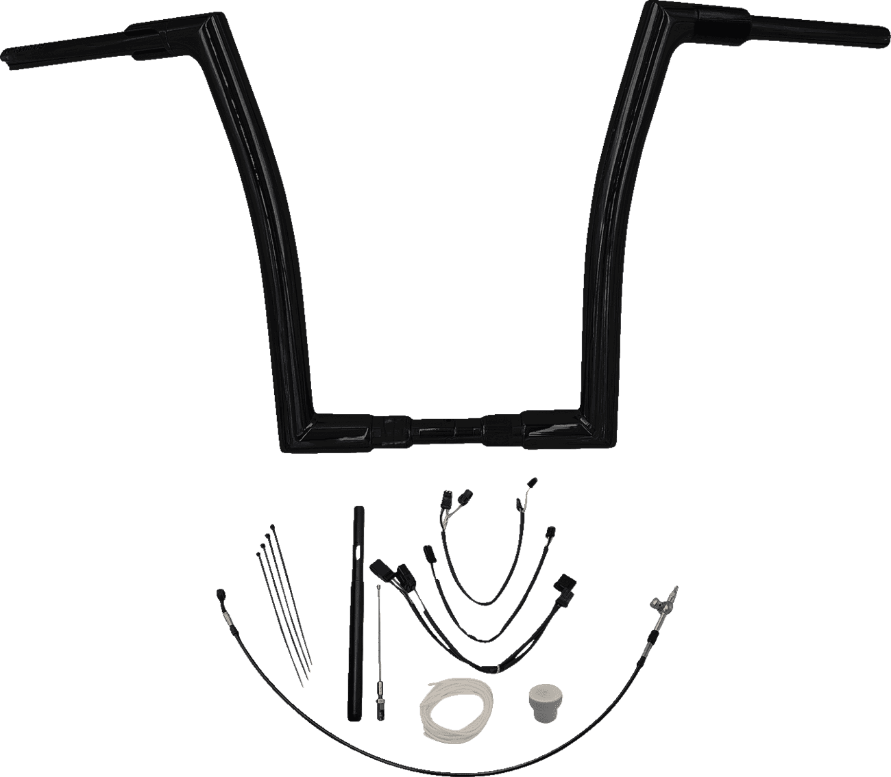 FAT BAGGERS INC. 0601-5866 1-1/2" EZ Install Flat Top Handlebar Kit - 16" - Black