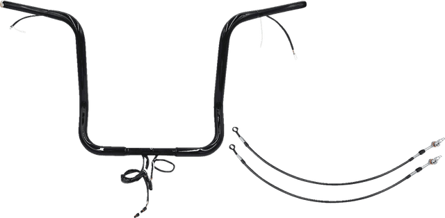 FAT BAGGERS INC. 0601-6034 EZ Install Wired 1-1/4" Round Top Handlebar Kit - 16" - Black