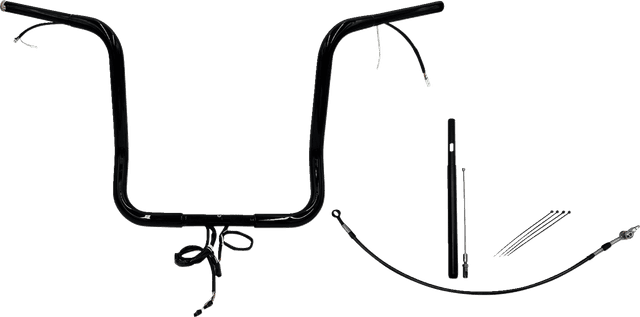 FAT BAGGERS INC. 0601-6046 EZ Install Wired 1-1/4" Round Top Handlebar Kit - 16" - Black
