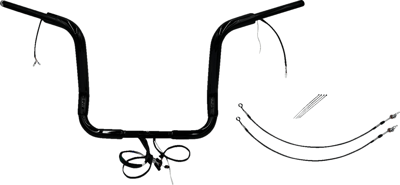 FAT BAGGERS INC. 0601-6056 EZ Install Wired 1-1/2" Round Top Handlebar Kit - 14" - Black