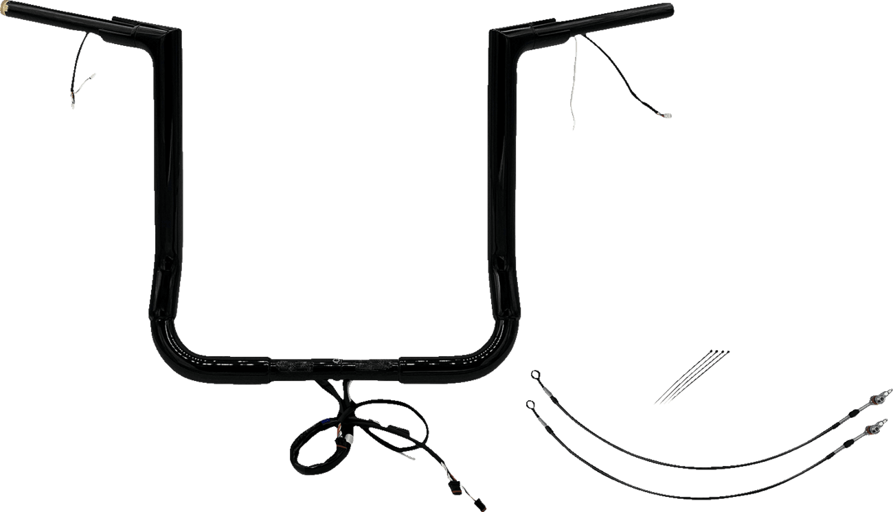 FAT BAGGERS INC. 0601-6070 EZ Install Wired 1-1/2" Flat Top Handlebar Kit - 16" - Black