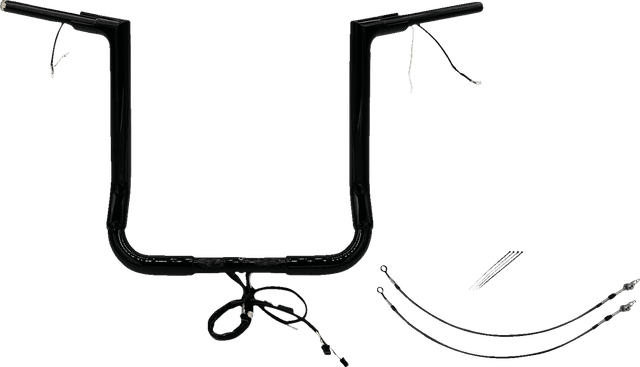 FAT BAGGERS INC. 0601-6076 EZ Install Wired 1-1/2" Flat Top Handlebar Kit - 16" - Black