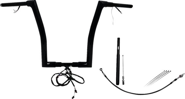FAT BAGGERS INC. 0601-6100 EZ Install Wired 1-1/2" Flat Top Handlebar Kit - 16" - Black