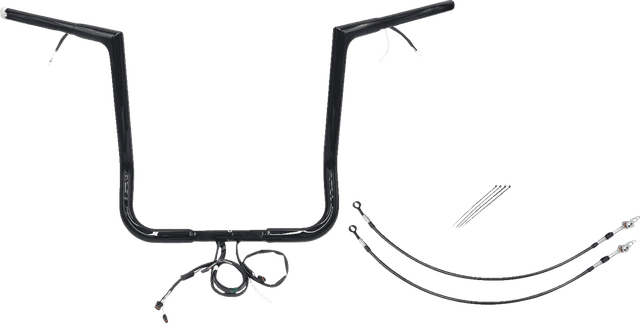 FAT BAGGERS INC. 0601-6106 EZ Install Wired 1-1/4" Flat Top Handlebar Kit - 16" - Black