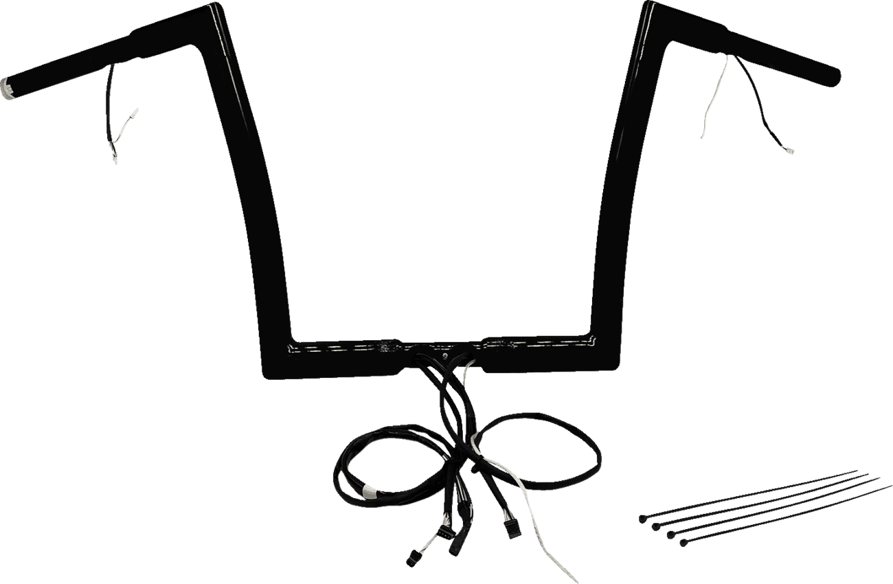 FAT BAGGERS INC. 0601-6126 EZ Install Wired 1-1/4" Flat Top Handlebar Kit - 12" - Black