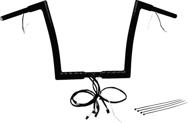 FAT BAGGERS INC. 0601-6126 EZ Install Wired 1-1/4" Flat Top Handlebar Kit - 12" - Black