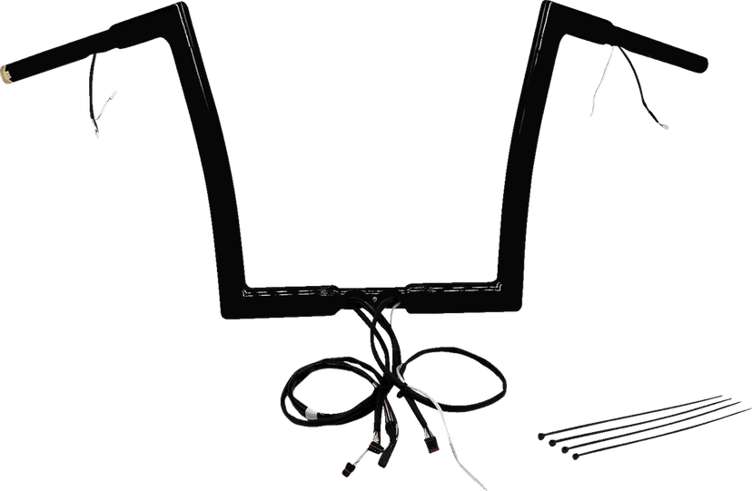 FAT BAGGERS INC. 0601-6126 EZ Install Wired 1-1/4" Flat Top Handlebar Kit - 12" - Black