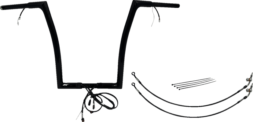 FAT BAGGERS INC. 0601-6130 EZ Install Wired 1-1/4" Flat Top Handlebar Kit - 16" - Black