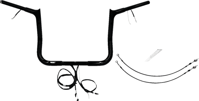 FAT BAGGERS INC. 0601-6141 EZ Install Wired 1-1/4" Pointed Top Handlebar Kit - 12" - Black