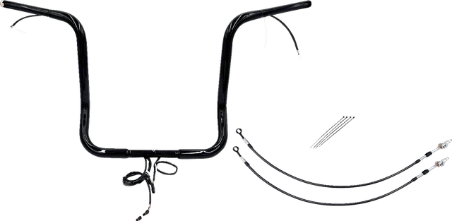 FAT BAGGERS INC. 0601-6145 EZ Install Wired 1-1/4" Pointed Top Handlebar Kit - 16" - Black