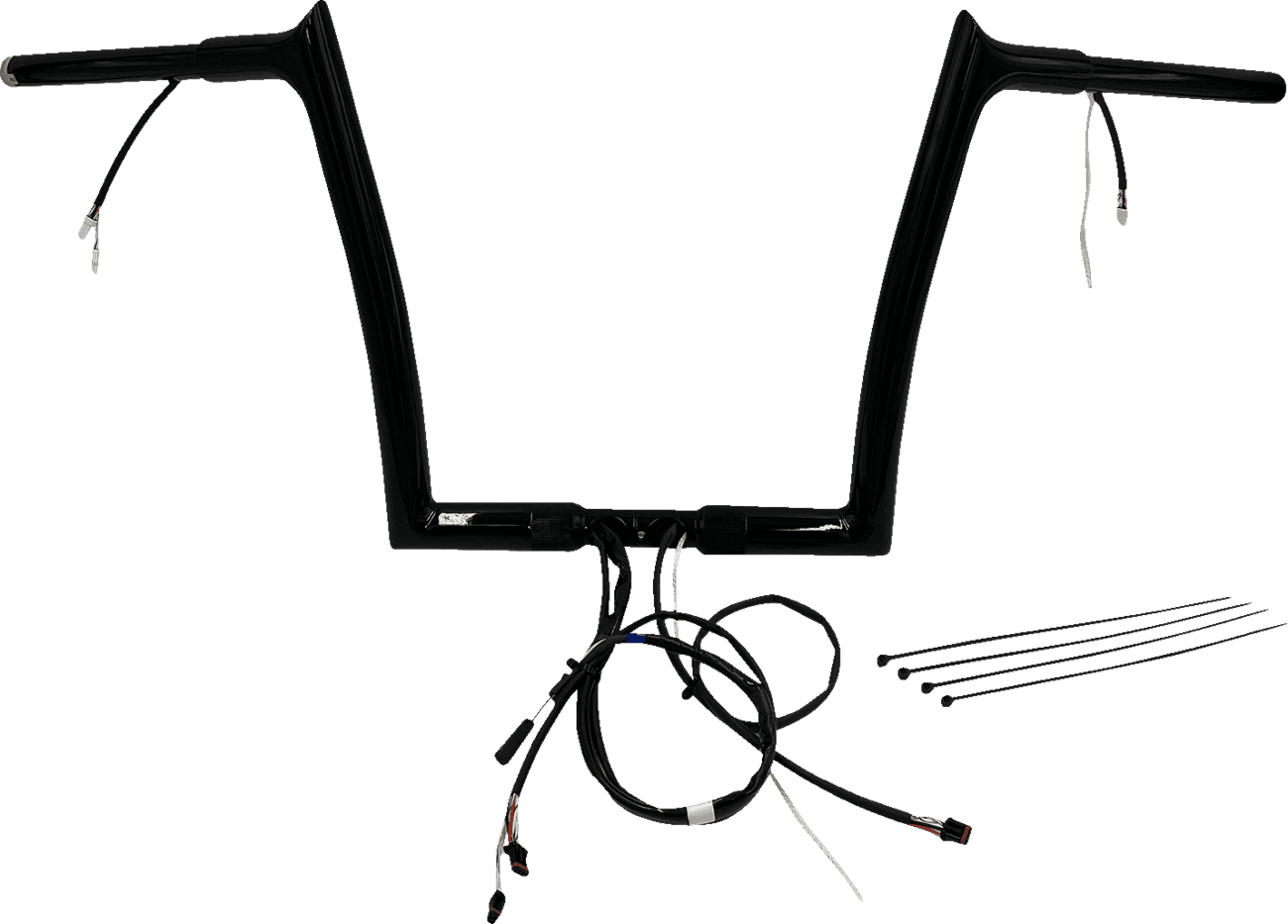 FAT BAGGERS INC. 0601-6159 EZ Install Wired 1-1/4" Pointed Top Handlebar Kit - 12" - Black