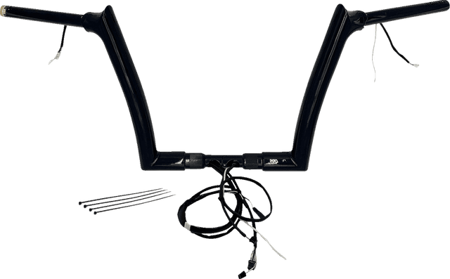 FAT BAGGERS INC. 0601-6194 EZ Install Wired 1-1/2" Pointed Top Handlebar Kit - 12" - Black