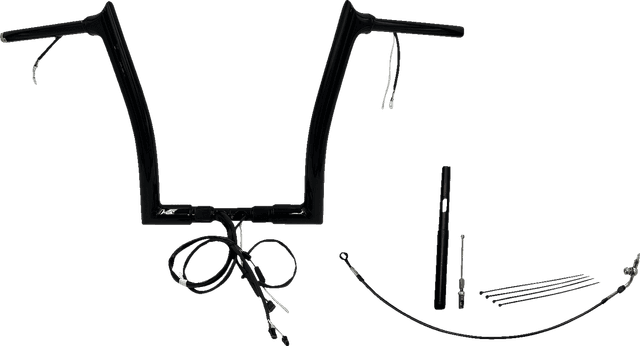 FAT BAGGERS INC. 0601-6202 EZ Install Wired 1-1/2" Pointed Top Handlebar Kit - 14" - Black