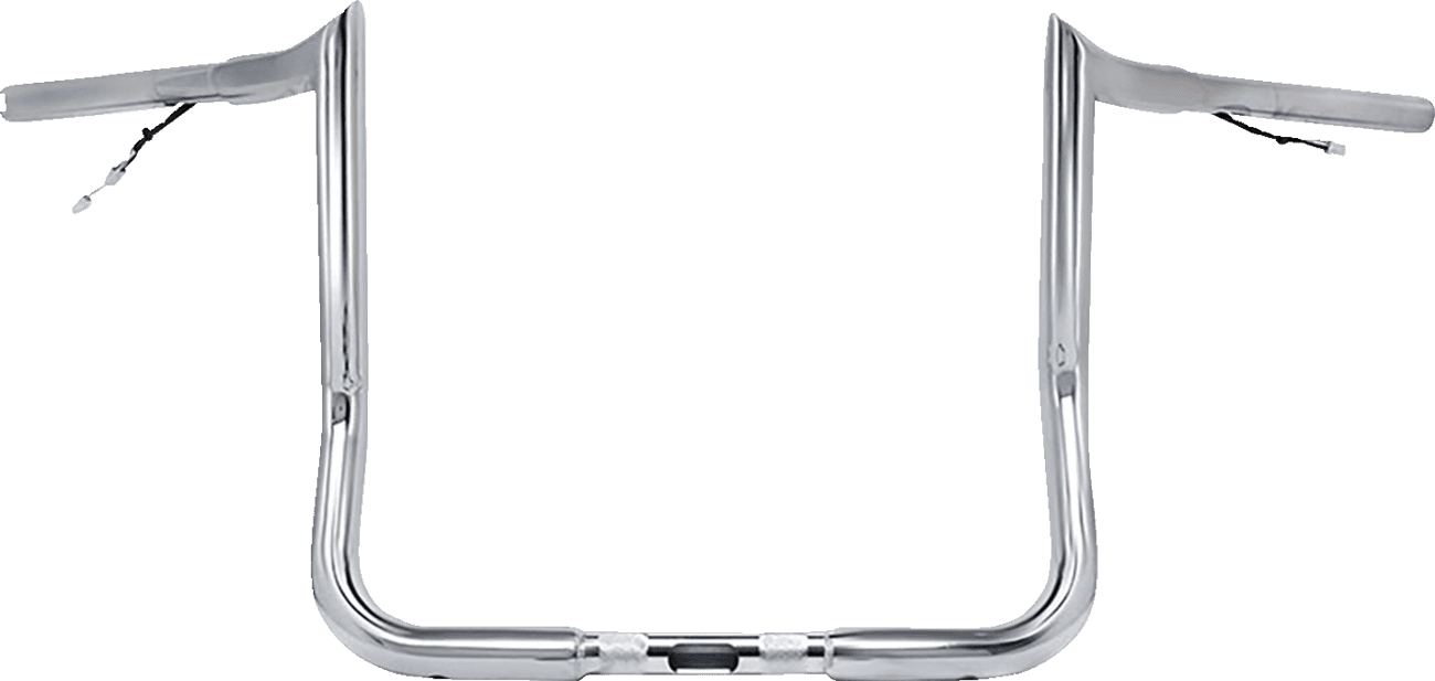PAUL YAFFE BAGGER NATION 0601-6506 Pre-Wired Handlebar - Monkey Bar - 10" - Chrome