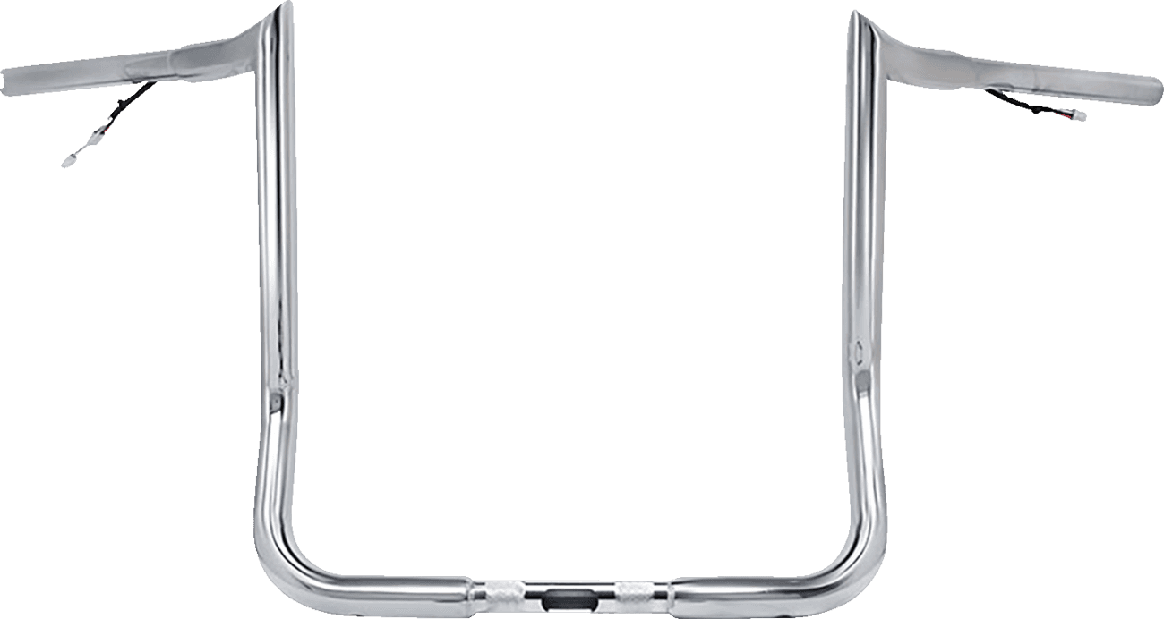 PAUL YAFFE BAGGER NATION 0601-6509 Pre-Wired Handlebar - Monkey Bar - 12" - Chrome