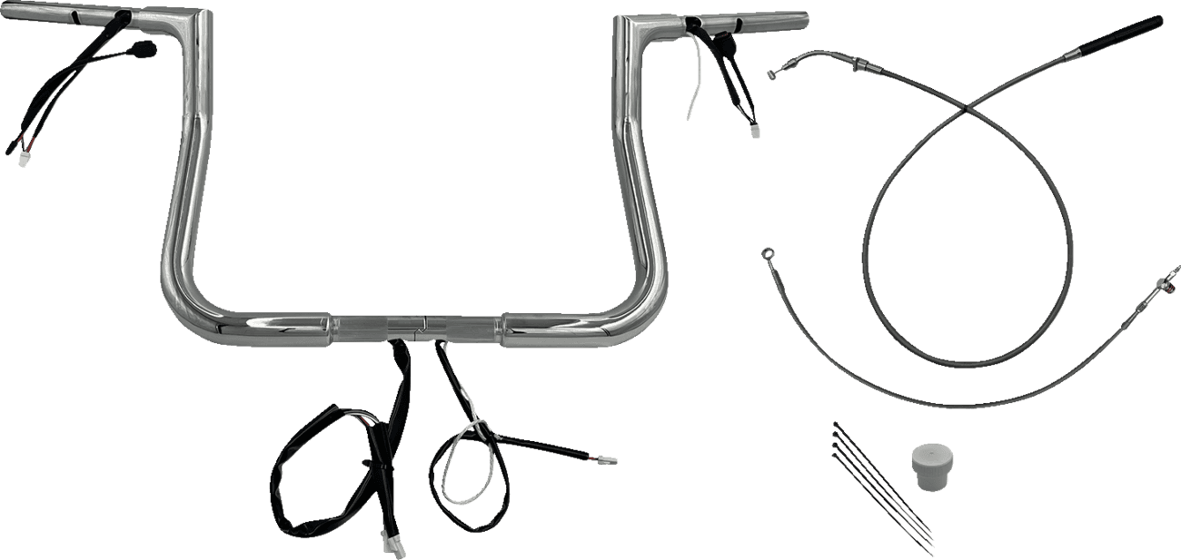 FAT BAGGERS INC. 0601-6818 1-1/4" EZ Install Flat Top Handlebar - 11" - Chrome