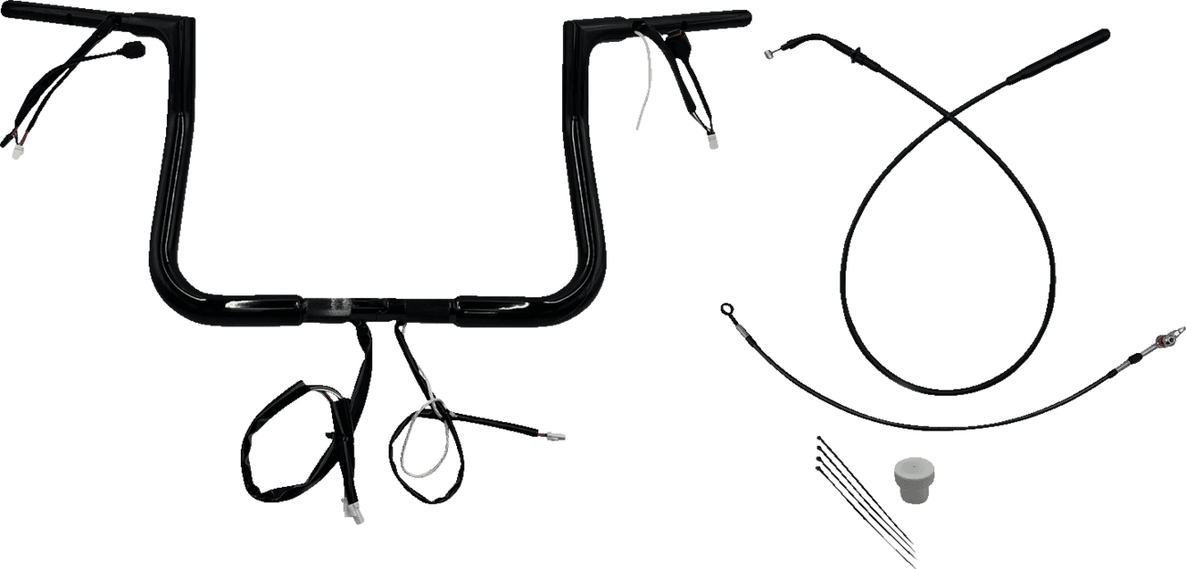 FAT BAGGERS INC. 0601-6819 1-1/4" EZ Install Flat Top Handlebar - 11" - Black