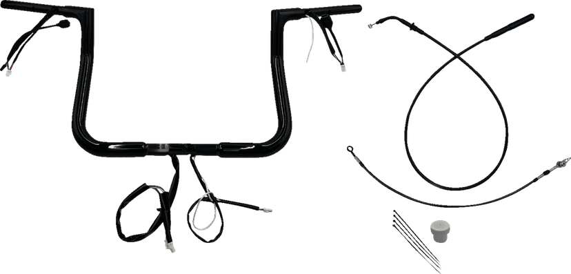 FAT BAGGERS INC. 0601-6819 1-1/4" EZ Install Flat Top Handlebar - 11" - Black