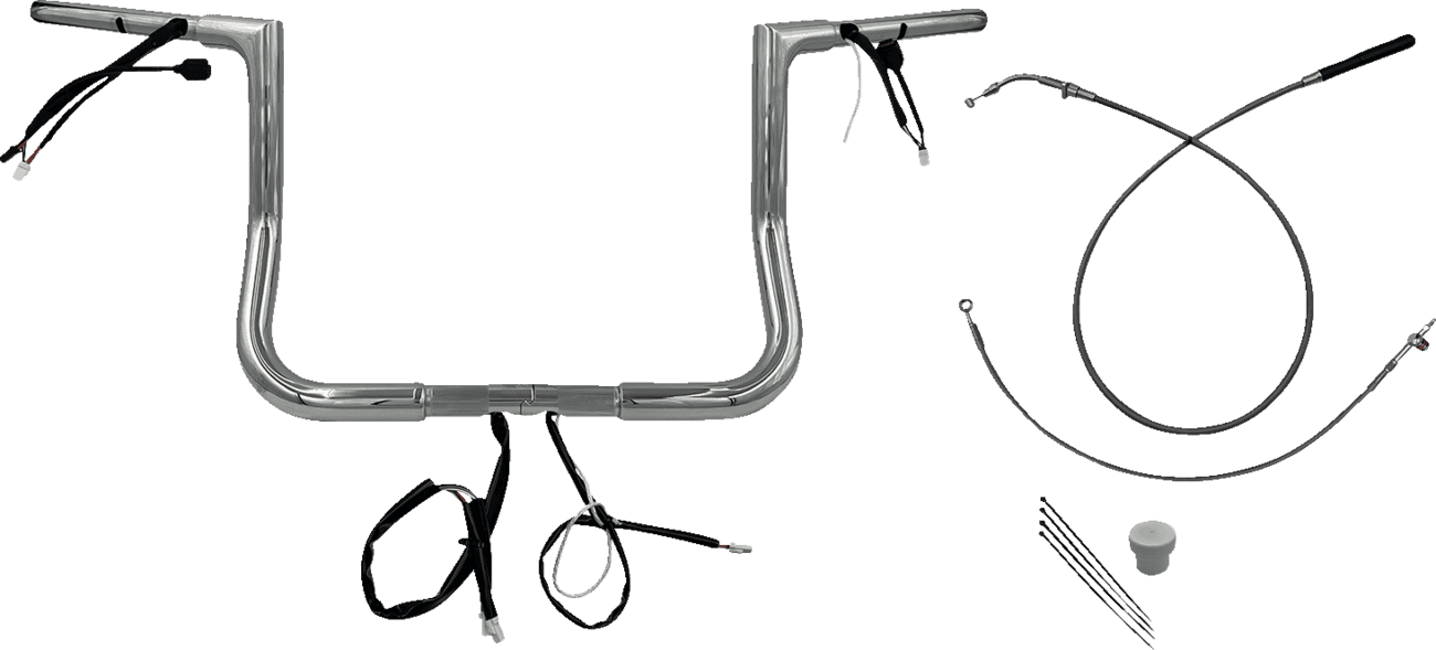 FAT BAGGERS INC. 0601-6820 1-1/4" EZ Install Flat Top Handlebar - 12" - Chrome
