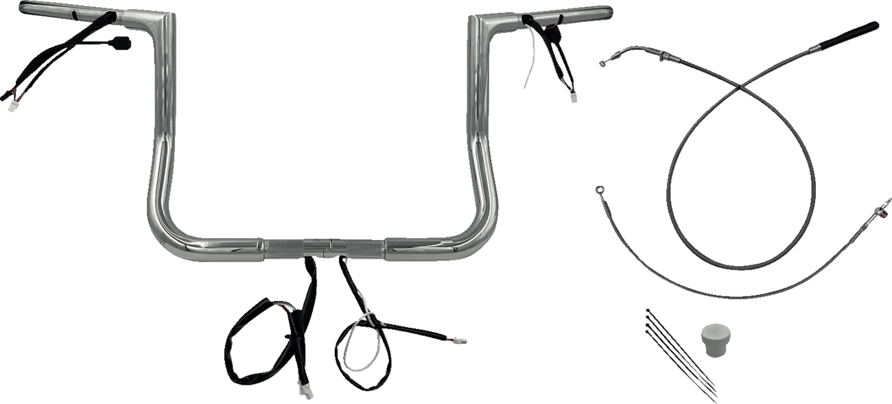 FAT BAGGERS INC. 0601-6820 1-1/4" EZ Install Flat Top Handlebar - 12" - Chrome